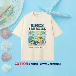 （Giao hàng 24h）Angela Áo Thun Unisex Cotton Premium In Hinh Paradise | Nam Nữ Bé Trai Bé Gái | Form Suông Mềm Mát#5