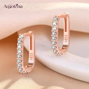 AqToCna Mới Cao Cấp Sense Ins Bông Tai Zirconia Rỗng Hình Học Bông Tai Nữ Tính Thời Trang Đơn Giản Bông Tai Nhỏ Phụ Kiện AqToCna