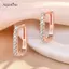 AqToCna Mới Cao Cấp Sense Ins Bông Tai Zirconia Rỗng Hình Học Bông Tai Nữ Tính Thời Trang Đơn Giản Bông Tai Nhỏ Phụ Kiện AqToCna