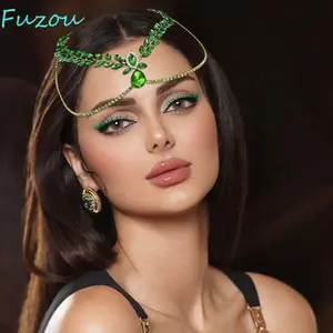 Dây chuyền đầu trán cô dâu FUJIZOU, Băng đô kim cương giả lấp lánh đám cưới, Lược chải tóc sang trọng Tính khí tinh tế dành cho nữ Mũ nón Tiệc khiêu vũ