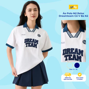 Áo Polo Nữ Relax Dreamteam Cổ V Bo Kẻ WCPO26A030