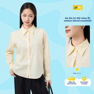 Áo Sơ-mi Nữ Yody Phom relax fit cotton blend essential TRA WCSH26A004
