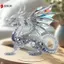 Tượng Rồng Pha Lê Trắng Acrylic 2D Flat Cool Figurine Văn Phòng Tại Nhà Cafe Phòng Studio Trưng Bày Bàn Trang Trí Quà Tặng VN