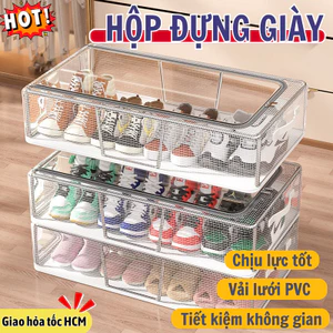 Hộp Đựng Giày LUMERA HOME Có Quai Xách Tiện Lợi, Gấp Gọn, Nắp Trong Suốt, Chống Thấm Hiệu Quả