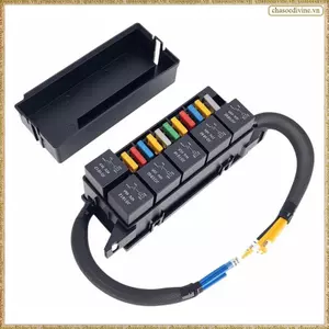 Hộp cầu chì và rơle 12V, Khe cắm 6 chân 11 chiều 4 chân, Khối rơle cầu chì, Bộ bảng điều khiển rơle khối cầu chì đa năng cho ô tô ô tô