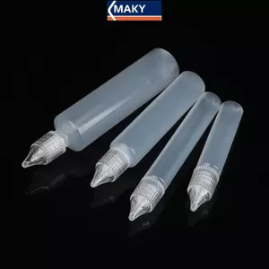 MAKY 10 / 15 / 30 / 50ml Chai Nhỏ Giọt Nhựa Chai Lỏng Có Thể Đổ Lại 5 Chiếc Chai Dài Trống Hình Bút Chai Cho Mực Sắc Tố Hộp Đựng VN