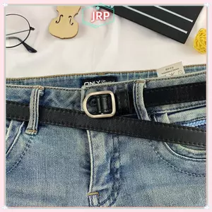 JRP Thời Trang Sang Trọng Không Lỗ Dây Dành Cho Nữ Dây Thắt Lưng Bule Pin Thắt Lưng Quần Jean Trang Trí Nữ Đầm Mỏng Da PU Dây Thắt Lưng JRP