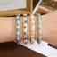 PYCOU Men Hoa Lắc Tay, Phong Cách Mạ Vàng Mở Vòng Tay, Vintage Nhiều Màu Sắc Handmade Dainty Trang Sức Nữ