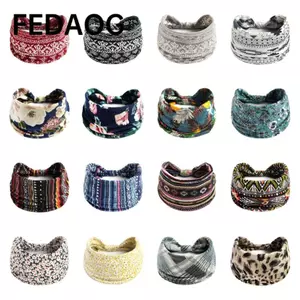 Băng Đô FEDAOG, Vintage Nút Thắt Rộng Nữ, Mũ Turban Co Giãn Boho Cotton Co Giãn Cực Lớn Yoga Tóc Cho Vũ Biker