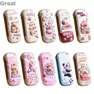 Bút Chì GREAT, Hộp Bút Dung Tích Lớn Capybara, Hộp Đựng Văn Phòng Phẩm Di Động Đa Năng Trở Lại Trường Học