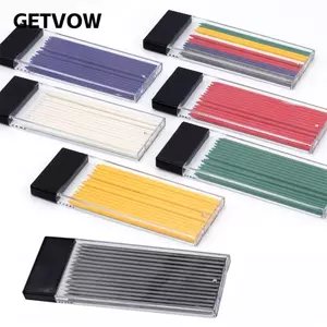 GETVOW 15 Cái / hộp Bút Đánh Dấu Lỗ Sâu Nạp Chì, 2,8 Mm Có Thể Thay Thế Thợ Mộc Chì Chì, Bền Nhiều Màu Chì Refills Nghệ Thuật Vẽ