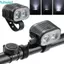 Đèn pha LED xe đạp FUHUIOT, còi đèn pha xe đạp 2 trong 1 nguồn sáng kép, còi lớn siêu sáng 120dB đa chức năng Chuông chống nước Đèn còi xe đạp leo núi