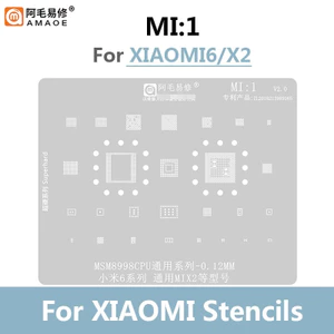 0.12mm Amaoe MI 1 BGA Reballing Stencil cho Xiaomi 6 MI6 MIX2 MSM8968 CPU RAM PM8998 PMIC Power Wifi Âm thanh Emmc IC Chip