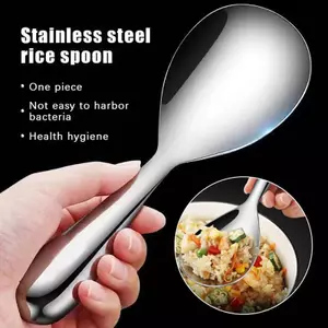 Ziyulinyuk 304 Thìa Cơm Inox Chống Bỏng Dung Tích Lớn Thiên Nồi Muỗng Đa Năng Bộ Đồ Ăn Buffet Phục Vụ Thìa VN