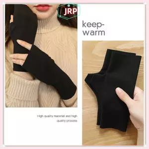 JRP 1 Cặp Mùa Thu Đông Ấm Áp Nhung Mềm Nửa Ngón Găng Tay Cho Nữ Da Mềm Thích Hợp Cho Văn Phòng Hàng Ngày Viết Bảo Vệ Cổ Tay JRP