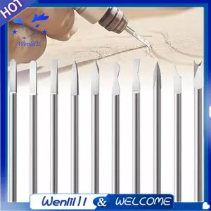Bộ 10 mũi điêu khắc gỗ cho máy xoay 1/8 inch, phụ kiện tiện, khoan, khắc gỗ đa năng