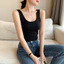 Show Áo Sơ Mi Nhỏ Camisole Nữ Cổ Chữ U Ngắn Dây Nơ Slim-fit Bên Trong Top Quần Áo Nữ GMX9