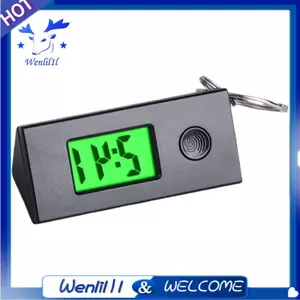 Đồng hồ kỹ thuật số móc khóa di động - Nhỏ gọn 5.6x2.1x2.3cm, Chống nướcABS, Lý tưởng cho các hoạt động ngoài trời, Dễ đọc