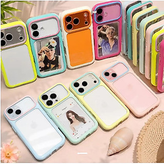 Ốp điện thoại trong suốt màu Macaron dễ thương cho iPhone 17 16 15 14 Pro Max Ốp lưng silicon mềm chống sốc