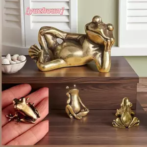 Retro Đồng Thau Mini Ếch Thu Nhỏ Các Bức Tượng Động Vật Cổ Điển Hình Con cóc Để Bàn Đồ Trang Trí Trang Trí Nhà Cửa Thủ Công Trà Trang Trí Thú Cưng