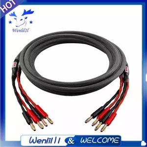 Cáp loa HiFi 6N OFC Core Chuối sang Chuối Cáp cắm vàng Sừng