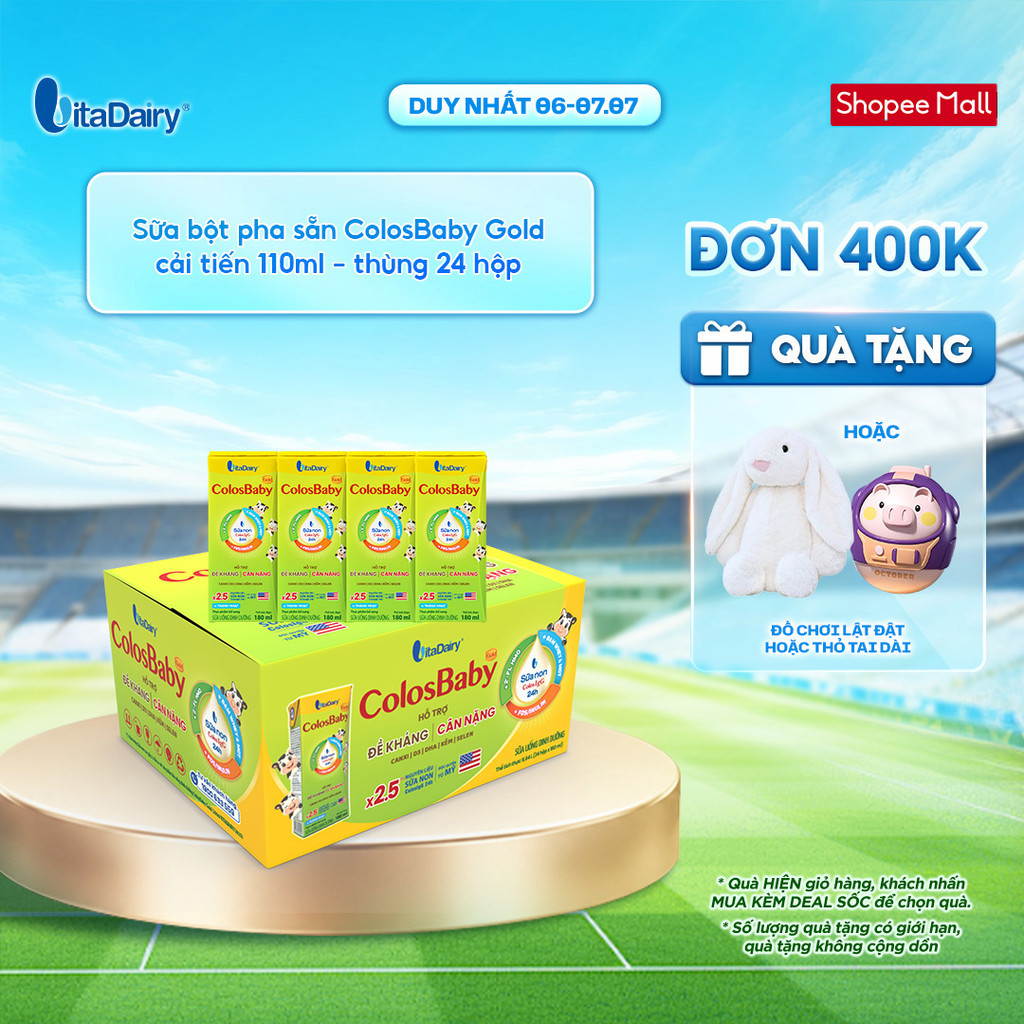 [THÙNG 24 HỘP] Sữa uống dinh dưỡng ColosBaby Gold cải tiến 110ml - Bổ sung năng lượng, Thơm ngon dễ uống