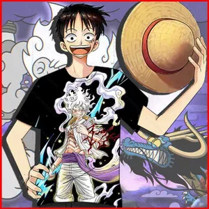 ONE PIECE Áo Thun Anime Tay Ngắn Unisex Top Cosplay Thường Ngày Rời Tee Thời Trang Luffy Áo Sơ Mi Plus Kích Thước