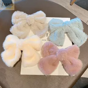 Kẹp Tóc Sang Trọng JVSUB, Quà Tặng Kẹp Tóc Nơ Màu Trơn, Nơ Lớn Thời Trang Dễ Thương Barrette Lớn Cho Bé Gái Phụ Kiện Tóc