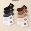 BRABRAA 10 Đôi Tất Trẻ Em, Tất Co Giãn Màu Trơn Giữa Bắp Chân, Gấu Hoạt Hình Thoáng Khí Cotton Mềm Mại Trẻ Em Tất Ngắn Sử Dụng Hàng Ngày