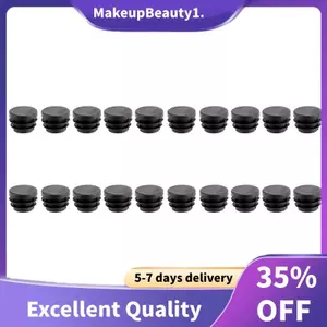 Trống Cuối Nắp Ống Tròn Chèn Nắp 19mm Đường Kính 20 Chiếc Màu Đen