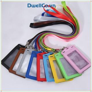Hộp đựng thẻ ID DWELLCO, gấp ba lần có ngăn đựng huy hiệu, Hộp đựng thẻ trong suốt bằng da PU cho thẻ tên ID Thẻ tên doanh nghiệp Thẻ ID sinh viên