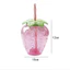 XUAN 500ml Bình Nước ép trái cây hình dâu tây Thiết kế dễ thương và độc đáo Giảm thiểu sự tràn, Hoàn hảo khi đang di chuyển VN