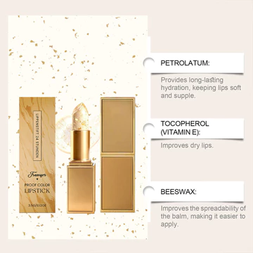 Kivora Signature Lipstick Transparent Gold Leaf Temperature Sensitive Lipstick Hydrating Anti-dry Lip Gloss Waterproof