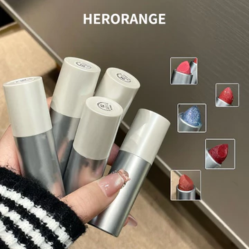 HERORANGE Son môi ánh kim Diamond son dưỡng môi với hiệu ứng độ ẩm và độ sáng bóng cấp ẩm lâu dài, nhũ mịn làm sáng tông da