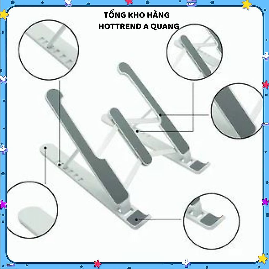 ĐẾ TẢN NHIỆT CHỐNG NÓNG MÁY TÍNH - GIÁ ĐỠ LAPTOP NHỰA CAO CẤP CHỐNG TRƯỢT - Kệ Đỡ , Giá Đỡ Điều Chỉnh 90 Độ