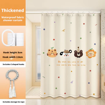 Rèm cửa tắm Rèm cửa không thủng Lắp đặt dễ dàng Velcro Da lộn Phòng ngủ Cửa sổ Vịnh Phòng tắm Vải nhà bếp Thân thiện với môi trường In dễ thương Máy giặt tay kháng khuẩn Da có thể giặt được @ -