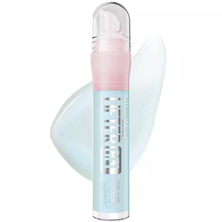 MAYBELLINE Lifter Oil-in-Gel Son bóng cho Glassy, Bouncy Shine, Hydrating, Son dưỡng môi màu và dưỡng ẩm với Axit Hyaluronic và Dầu Passionfruit, Blue Boba (Ngọc trai màu xanh Sheer)