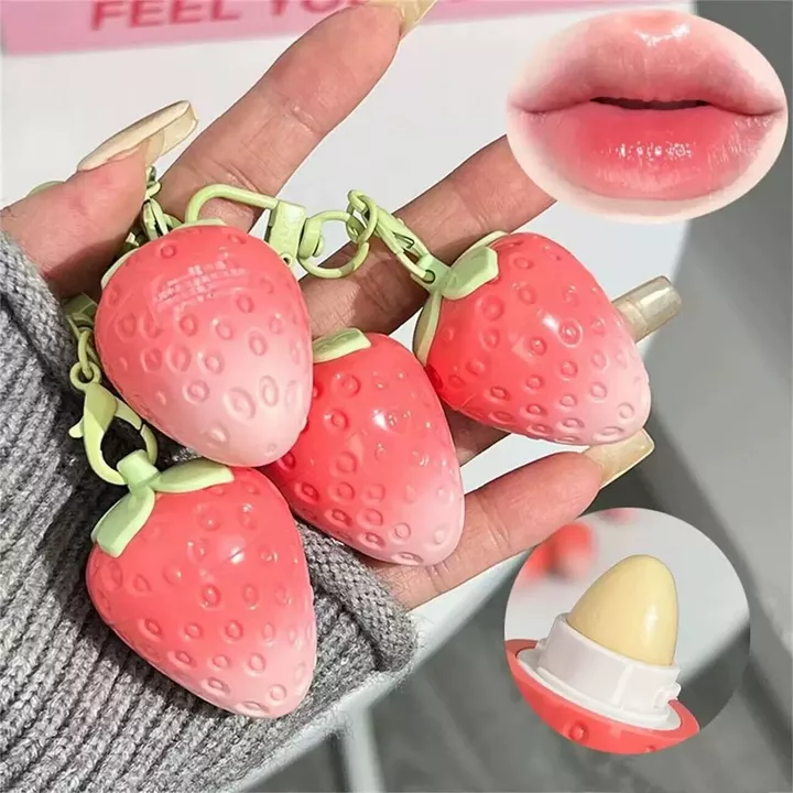 son dưỡng lipice có màu son dưỡng có màu Shijing Nhỏ Dâu Son Dưỡng Môi Nhiệt Độ Dâu Tây Trở Thành Dễ Thương Móc Khóa Dưỡng Ẩm Dưỡng Ẩm Nam Nữ Sinh Viên Môi