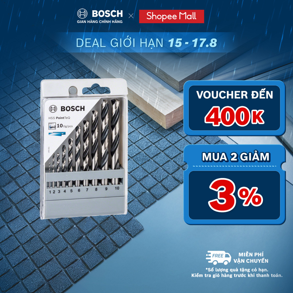 Bộ mũi khoan Bosch HSS PointTeQ