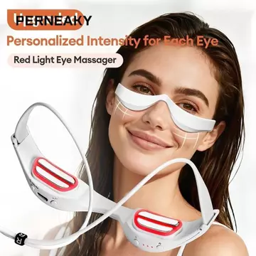 Máy mát xa mắt PENEAKY, Máy mát xa mắt trị liệu bằng ánh sáng đỏ bằng điện EMS, Nâng cấp Giảm mỏi mắt Máy mát xa dưới mắt Kính mát xa mắt Giảm mệt mỏi