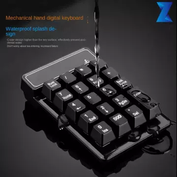 Bàn phím số không dây LINHU 2.4G, Bàn phím có dây 19 phím Bàn phím nhỏ Bluetooth, Cảm giác cơ khí Chống nước Bàn phím số USB Mini cầm tay