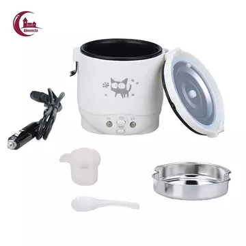 Nồi cơm điện Mini Almencla Nồi cơm điện cầm tay Nồi hấp Hộp cơm trưa Nồi có lớp lót chống dính Kim loại Xây dựng Xe điện chỉ thích hợp cho học sinh