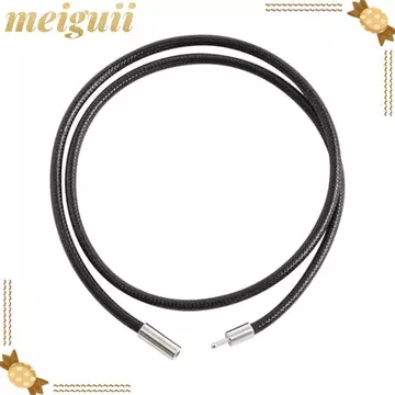 Vòng cổ dây bện MEIGUII, Vòng cổ dây da 45cm màu đen, Mặt dây chuyền DIY chống thấm nước có khóa Dây chuyền dây chuyền dây chuyền nam nữ