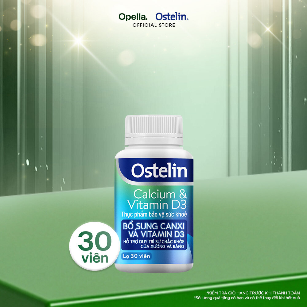 Ostelin Viên Uống Hỗ Trợ Bổ Sung Calcium & Vitamin D3 Duy Trì Chắc Khỏe Xương và Răng 30 viên