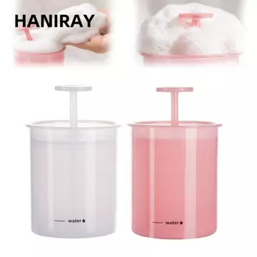 Máy tạo bọt sữa rửa mặt HANIRAY 2 CÁI, Máy bơm thủ công Máy tạo bọt rửa mặt giàu xốp, Máy tạo bong bóng da mặt PP màu hồng di động Sử dụng du lịch