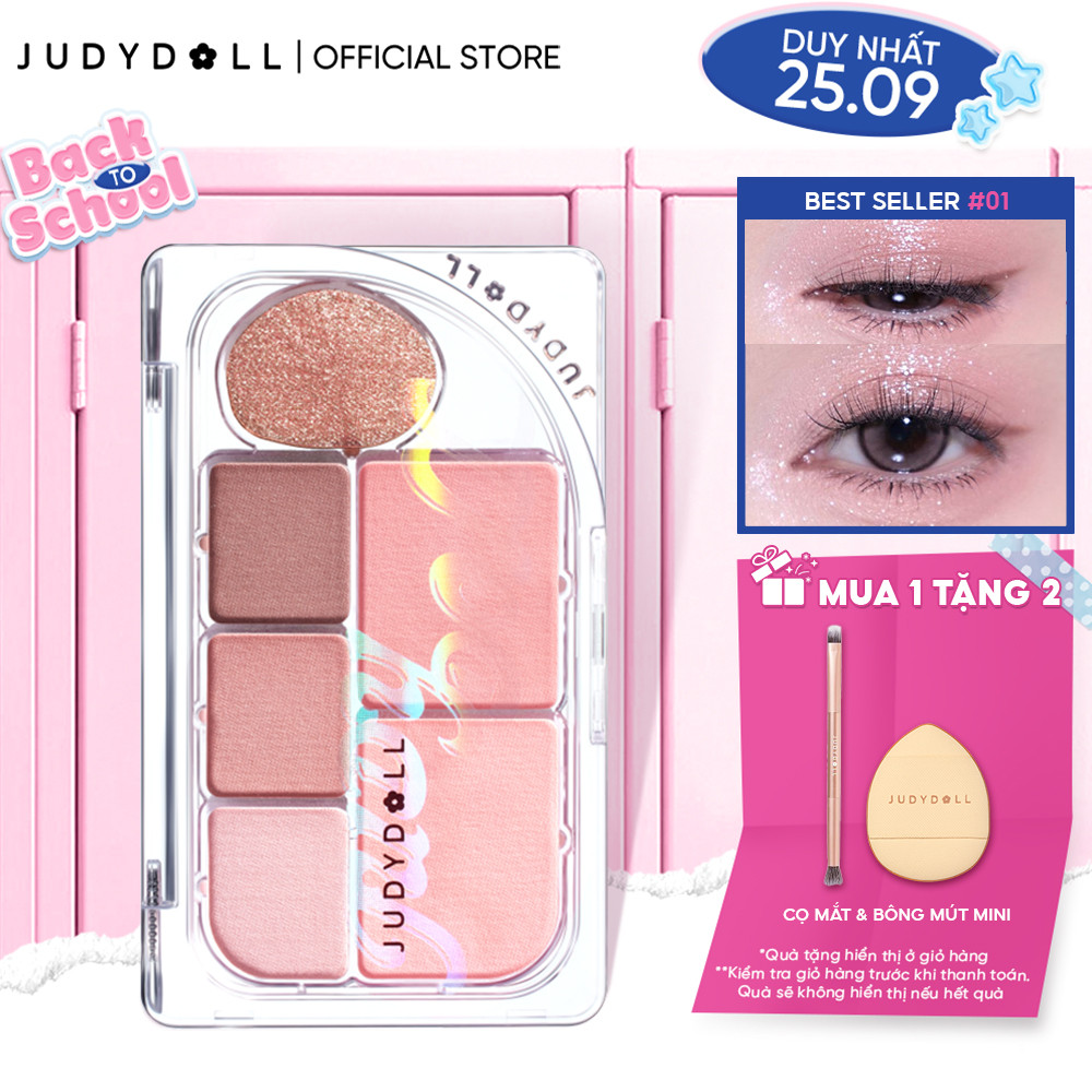 Bảng Phấn Mắt 6 Ô JUDYDOLL Elaborate Eyeshadow Palette Tông hồng Trong trẻo Lên Màu tốt Má hồng Bắt sáng Nhũ mắt Mịn Lâu trôi 8g