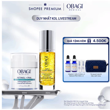 [Obagi-Lucie] Bộ đôi Kem Dưỡng Đêm Obagi Retinol + PHA 50ml và Serum Dưỡng Ẩm & Làm Dịu Da Obagi Daily Hydro-Drops 30ml