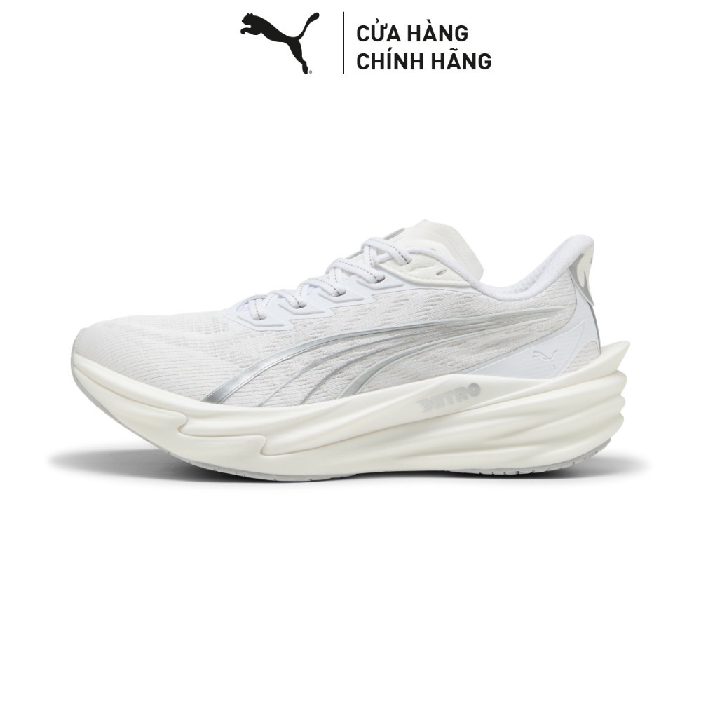 Giày Chạy Bộ PUMA Nữ Deviate NITRO 4 Wns White-Feather Gray Màu Trắng