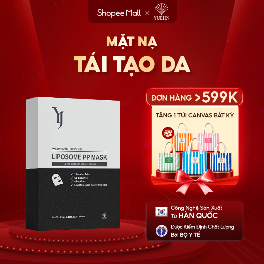 [1 HỘP 10 MIẾNG] Mặt Nạ Tái Tạo Cấu Trúc Da Yuejin YJ Liposome PP Mask Nuôi Dưỡng Tế Bào Da, Cấp Ẩm Phục Hồi Đa Tầng