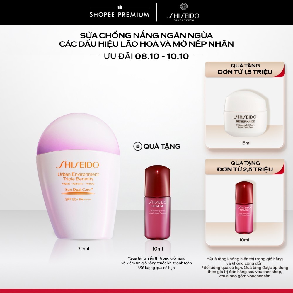 Sữa Chống Nắng Ngăn Ngừa Các Dấu Hiệu Lão Hoá Và Mờ Nếp Nhăn Shiseido GSC Urban Emulsion SPF50+ PA++++ 30ml